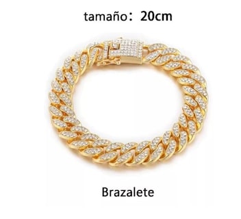 Foto 3 | Foto 3 | Cadena y Brazalete Cubana Wünd Dorados de Hip Hop para Hombre