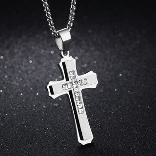 Foto 2 | Foto 2 | Colgante Olevs Con Forma De Cruz De Plata Y Diamante Para Mujer/hombre - Venta Internacional.