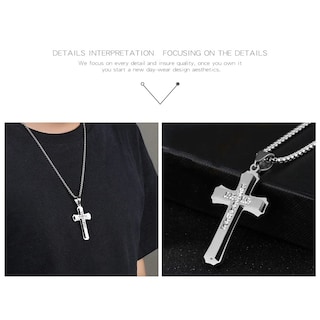 Foto 4 | Foto 4 | Colgante Olevs Con Forma De Cruz De Plata Y Diamante Para Mujer/hombre - Venta Internacional.
