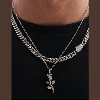 Foto 4 | Foto 4 | Collar Cruze Dije Rosa Color Plata Hipoalergénico Inox