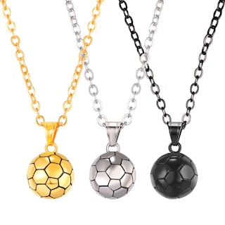 Foto 2 | Foto 2 | Collar Sanlin Beans Soccer De Acero Inoxidable Chapado En Oro De 18 Quilates - Venta Internacional.
