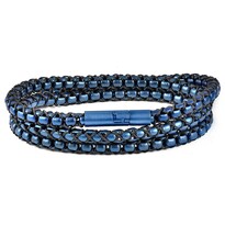 Collar Crisol De Acero Inoxidable Chapado En Azul Con Acabado Mate - Venta Internacional.