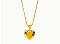 Collar Con Dije De Corazón Chapado En Oro 18k Para Mujer