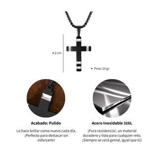 Foto 5 | Foto 5 | Collar de Acero Inoxidable Chulada Cruz de la Fortaleza