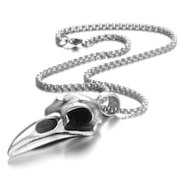 Collar Chulada  Cráneo Cuervo De Acero Inoxidable Hipoalergénico