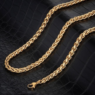 Foto 7 | Foto 7 | Collar Invicta Jewelry Spiga Cadena De Trigo Chapada En Oro De 24 Pulgadas - Venta Internacional.