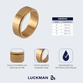 Foto 5 | Foto 5 | Anillo Elton Luckman Anillo Hombre Giratorios Anillo Anti Ansiedad De Acero Inoxidable Color Negro Con Acabado Mate