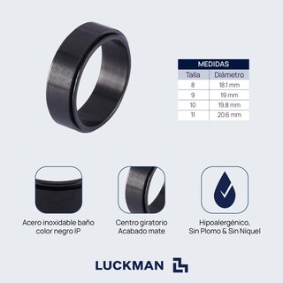 Foto 5 | Foto 5 | Anillos Hombre Giratorios  Anti Ansiedad Luckman  Modelo Elton