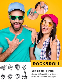 Foto 7 | Foto 7 | Anillos Hicarer Estilo Punk 8 Piezas - Venta Internacional
