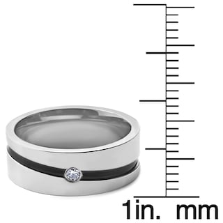 Foto 3 | Foto 3 | Anillo West Coast Jewelry De Plata Con Ranura De Circonita Cúbica Chapada En Negro - Venta Internacional.