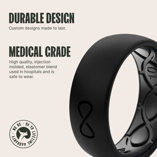Foto 2 | Foto 2 | Anillo De Boda De Silicona Groove Life Solid Negro/negro, Talla 12 - Venta Internacional.