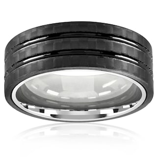 Foto 2 | Foto 2 | Anillo West Coast Jewelry De Acero Inoxidable Y Fibra De Carbono De 8 Mm - Venta Internacional.