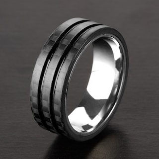 Foto 4 | Foto 4 | Anillo West Coast Jewelry De Acero Inoxidable Y Fibra De Carbono De 8 Mm - Venta Internacional.