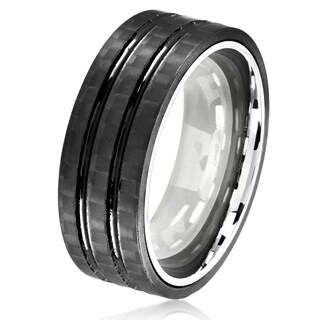 Foto 1 | Foto 1 | Anillo West Coast Jewelry De Acero Inoxidable Y Fibra De Carbono De 8 Mm - Venta Internacional.