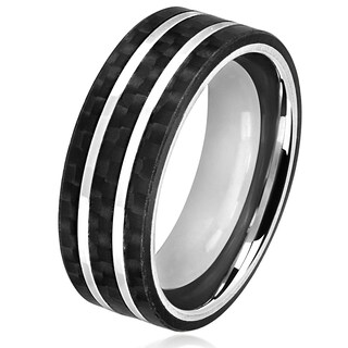 Foto 1 | Foto 1 | Anillo West Coast Jewelry De Acero Inoxidable Y Fibra De Carbono De 8 Mm - Venta Internacional.
