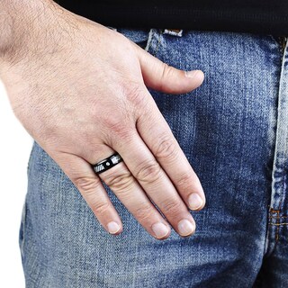Foto 4 | Foto 4 | Anillo West Coast Jewelry De Acero Inoxidable Negro Con Fibra De Carbono - Venta Internacional.
