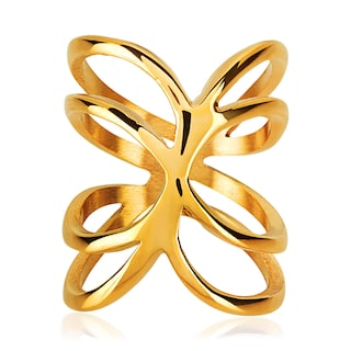 Foto 1 | Foto 1 | Anillo West Coast Jewelry Elya De Acero Inoxidable Chapado En Oro - Venta Internacional.