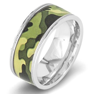 Foto 1 | Foto 1 | Anillo West Coast Jewelry De Acero Inoxidable Con Camuflaje Verde - Venta Internacional.