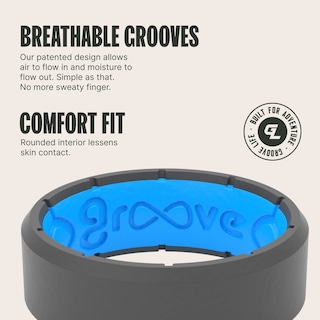 Foto 3 | Foto 3 | Anillo De Silicona Groove Life Edge Deep Stone/blue Para Hombre, Talla 12 - Venta Internacional.