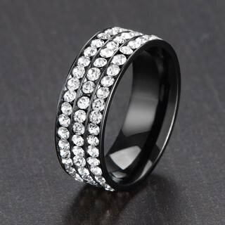 Foto 4 | Foto 4 | Anillo West Coast Jewelry Triple Eternity Crystal De Acero Inoxidable - Venta Internacional.