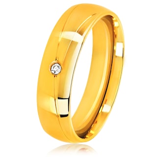 Foto 1 | Foto 1 | Anillo West Coast Jewelry Solitaire De Acero Inoxidable Chapado En Oro - Venta Internacional.