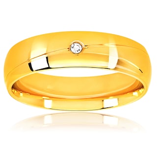 Foto 2 | Foto 2 | Anillo West Coast Jewelry Solitaire De Acero Inoxidable Chapado En Oro - Venta Internacional.