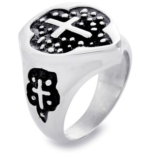 Foto 1 | Foto 1 | Anillo West Coast Jewelry De Acero Inoxidable Con Cruz De Resina Negra - Venta Internacional.