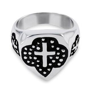 Foto 2 | Foto 2 | Anillo West Coast Jewelry De Acero Inoxidable Con Cruz De Resina Negra - Venta Internacional.