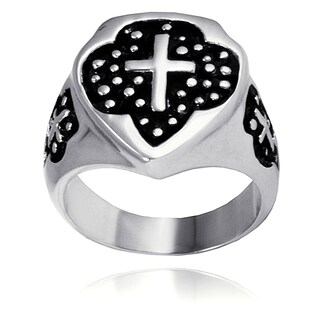 Foto 3 | Foto 3 | Anillo West Coast Jewelry De Acero Inoxidable Con Cruz De Resina Negra - Venta Internacional.
