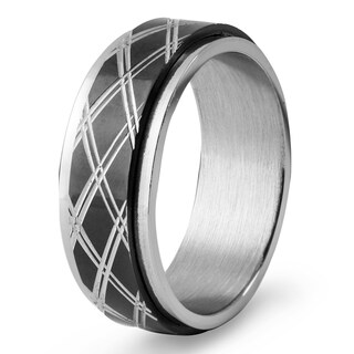 Foto 1 | Foto 1 | Anillo West Coast Jewelry De Acero Inoxidable Negro Con Diamante Tamaño 13 - Venta Internacional.