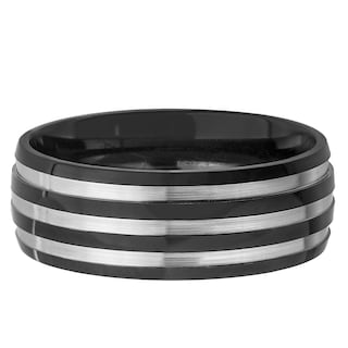 Foto 2 | Foto 2 | Anillo West Coast Jewelry De Titanio Chapado En Negro Con 3 Franjas - Venta Internacional.