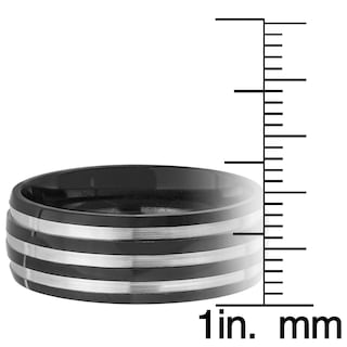 Foto 3 | Foto 3 | Anillo West Coast Jewelry De Titanio Chapado En Negro Con 3 Franjas - Venta Internacional.