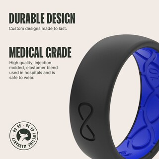 Foto 2 | Foto 2 | Anillo De Boda Groove Life Solid De Silicona Negra Y Azul Oscuro Para Hombre - Venta Internacional.