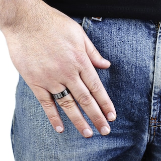 Foto 4 | Foto 4 | Anillo West Coast Jewelry De Acero Inoxidable Chapado En Negro Para Hombre - Venta Internacional.