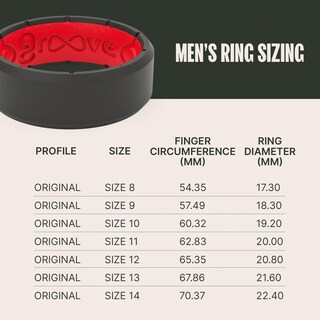Foto 5 | Foto 5 | Anillo De Silicona Groove Life Edge Negro/rojo Para Hombre - Talla 10 - Venta Internacional.
