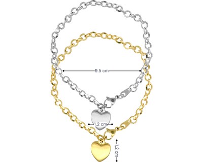 Foto 7 | Foto 7 | Kit Doble Pulsera Corazón Horoz Ch59 Amarilla y Blanca de Acero Inoxidable
