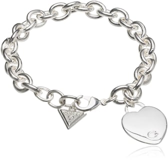 Foto 1 | Foto 1 | Brazalete Guess Basic Silver Logo G con Eslabones En Forma De Corazón De 7.5 Pulgadas - Venta Internacional