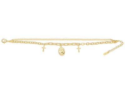 Foto 1 | Foto 1 | Pulsera De Chapa De Oro 18k Joyas Plafer 2121p-ch Dorada.