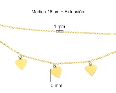 Foto 5 | Foto 5 | Pulso Triple Corazón 18cm Acero Inoxidable Horoz Ch82