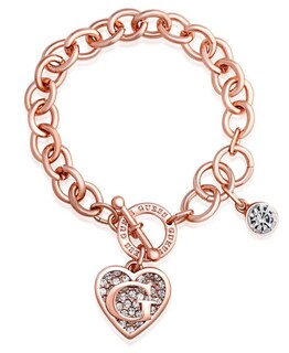 Foto 1 | Foto 1 | Pulsera Guess Con Cadena De Eslabones Redondos En Tono Oro Rosa De 19 Cm Con Dijes - Venta Internacional.