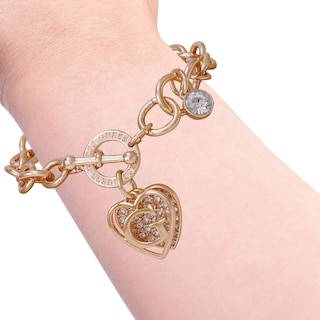 Foto 3 | Foto 3 | Pulsera Guess Con Cadena De Eslabones Redondos En Tono Oro Rosa De 19 Cm Con Dijes - Venta Internacional.