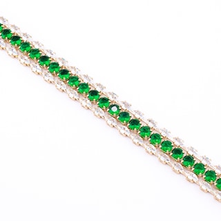 Foto 2 | Foto 2 | Pulsera Linea Triple Circular En Tono Verde The Golden Store Chapa De Oro 18k
