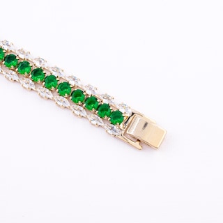 Foto 3 | Foto 3 | Pulsera Linea Triple Circular En Tono Verde The Golden Store Chapa De Oro 18k