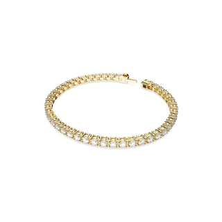 Foto 2 | Foto 2 | Pulsera De Tenis Swarovski Matrix Con Piedras Transparentes En Tono Dorado - Venta Internacional.