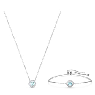 Foto 4 | Foto 4 | Pulsera Swarovski Una Angelic Con Cristales Transparentes Y Aguamarina - Venta Internacional.