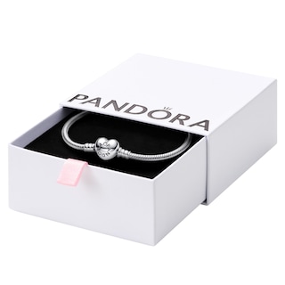 Foto 1 | Foto 1 | Pulsera Pandora Moments Con Cierre De Corazón Y Cadena De Serpiente De Plata 925 - Venta Internacional.