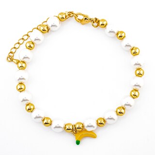 Foto 1 | Foto 1 | Pulsera Perlas Sintética Con Dije De Platano The Golden Store Chapa De Oro 18k
