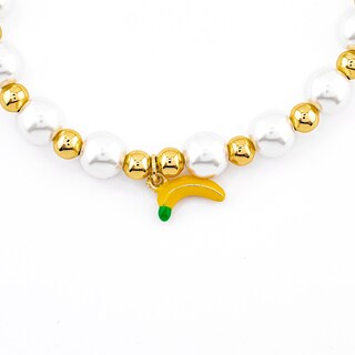 Foto 3 | Foto 3 | Pulsera Perlas Sintética Con Dije De Platano The Golden Store Chapa De Oro 18k