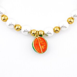 Foto 2 | Foto 2 | Pulsera Perlas Sintética Con Dije De Sandia The Golden Store Chapa De Oro 18k