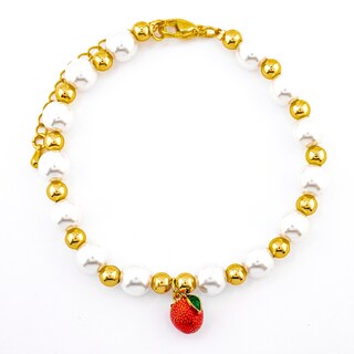 Foto 1 | Foto 1 | Pulsera Perlas Sintética Con Dije De Manzana The Golden Store Chapa De Oro 18k